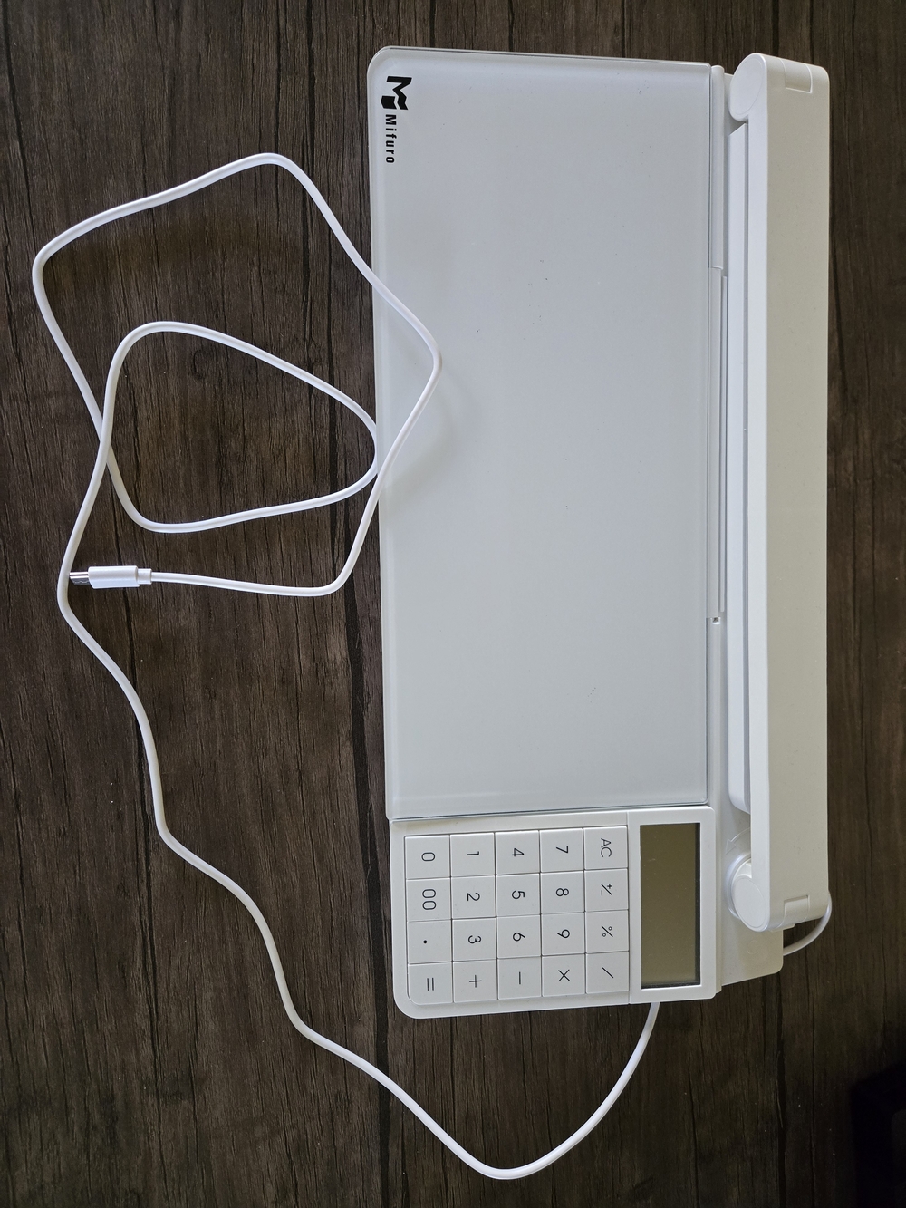 Mifuro Desk Organizer W/ Glass Whiteboard, Calculator, Lamp & Markers/Eraser